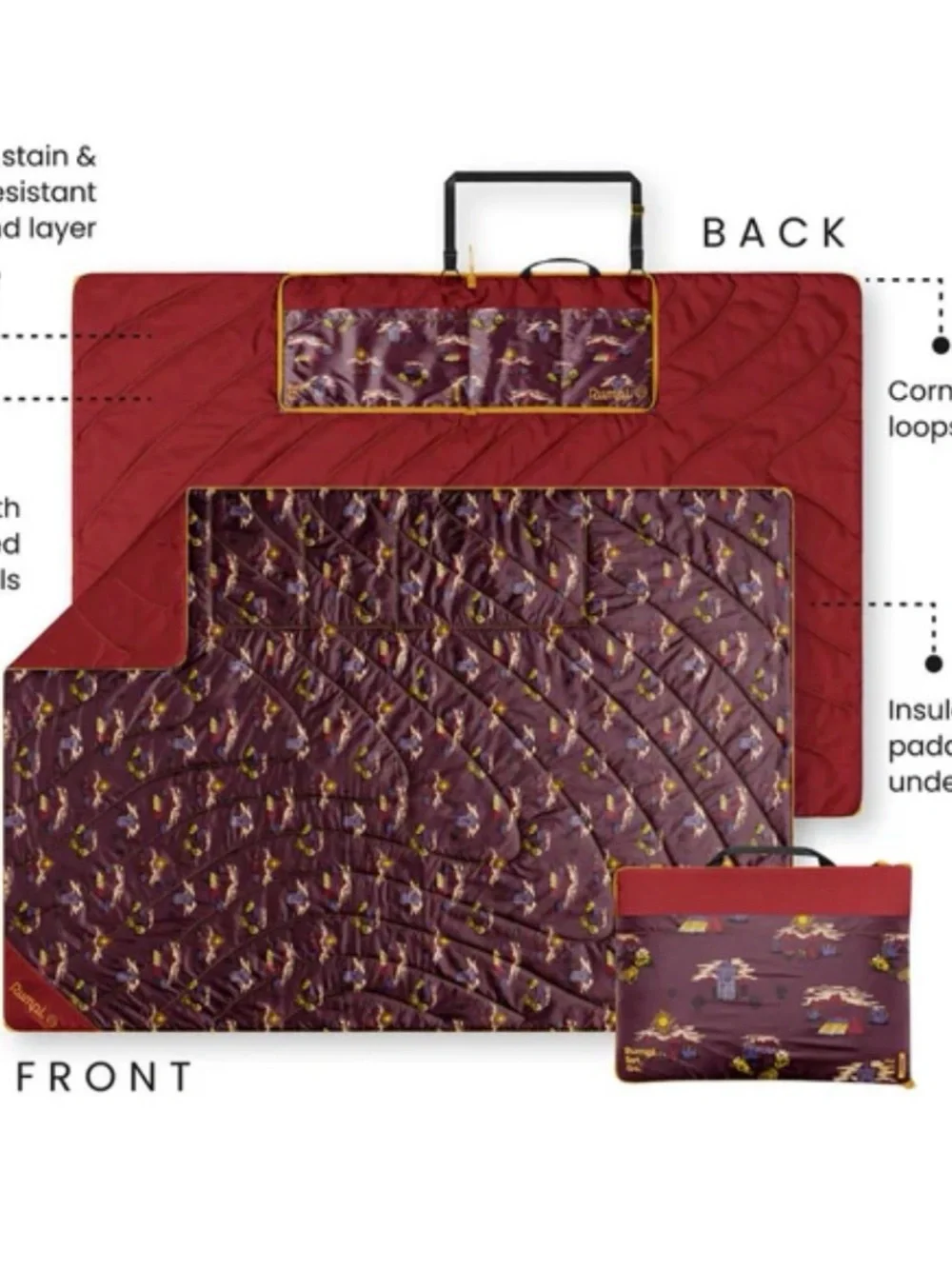 Rumpl Stash mat sz L cherry desert cheers NEW